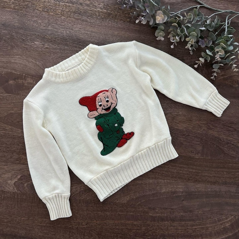 Vintage Sears Dopey Sweater, tagged 4T (runs like a 3/4T)